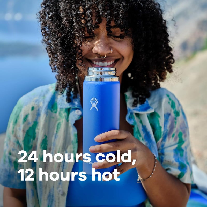 Hydro Flask Wide Mouth Insulated Water Bottle with Flex Cap - 32 Oz Indigo - Image 3